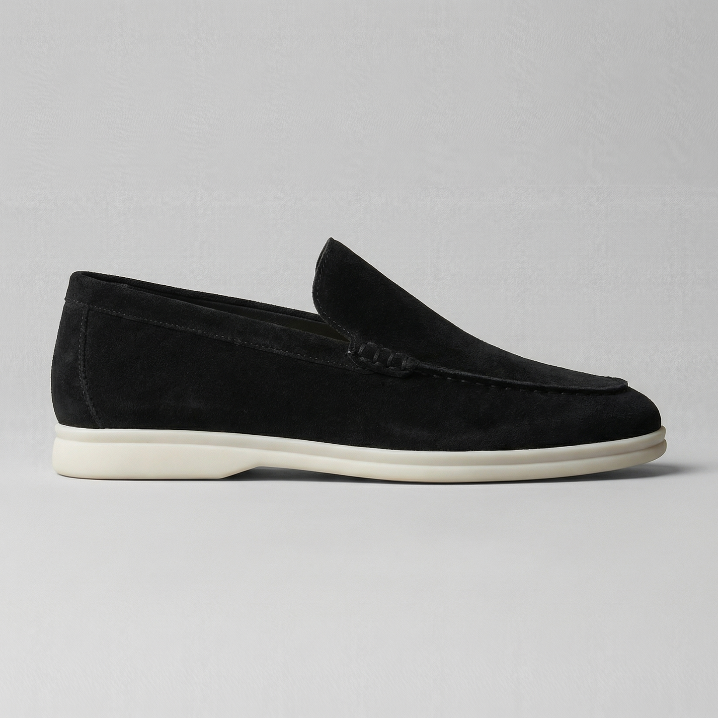Mocassini Uomo in Camoscio Slip-On Suola in Gomma