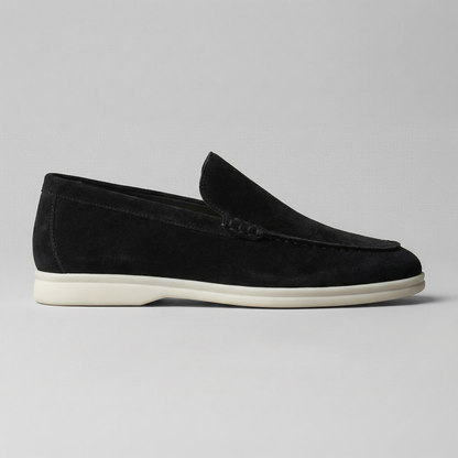 Mocassini Uomo in Camoscio Slip-On Suola in Gomma