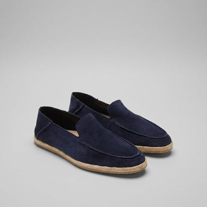 Mocassini Uomo in Camoscio Espadrillas Suola in Corda