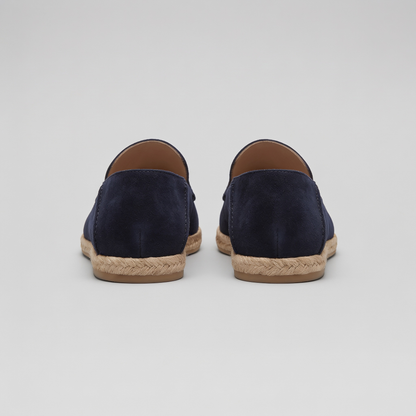 Mocassini Uomo in Camoscio Espadrillas Suola in Corda