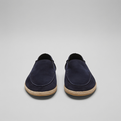 Mocassini Uomo in Camoscio Espadrillas Suola in Corda