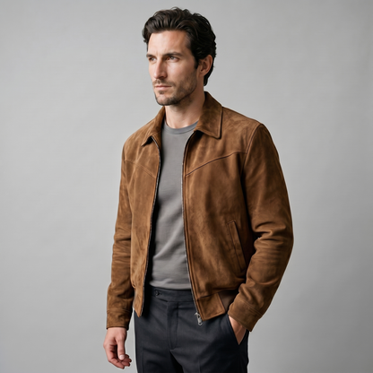 Giacca Harrington Uomo in Camoscio