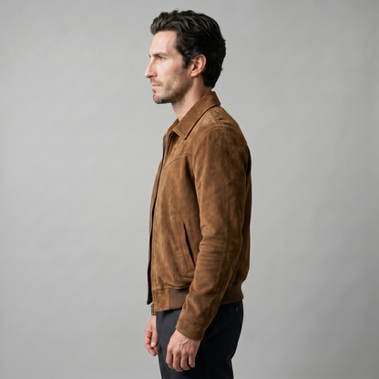 Giacca Harrington Uomo in Camoscio