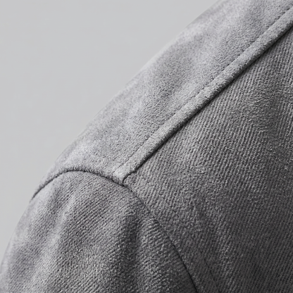 Giacca Uomo Scamosciata con Collo Zip
