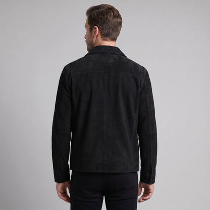 Giacca Uomo Scamosciata con Collo Zip