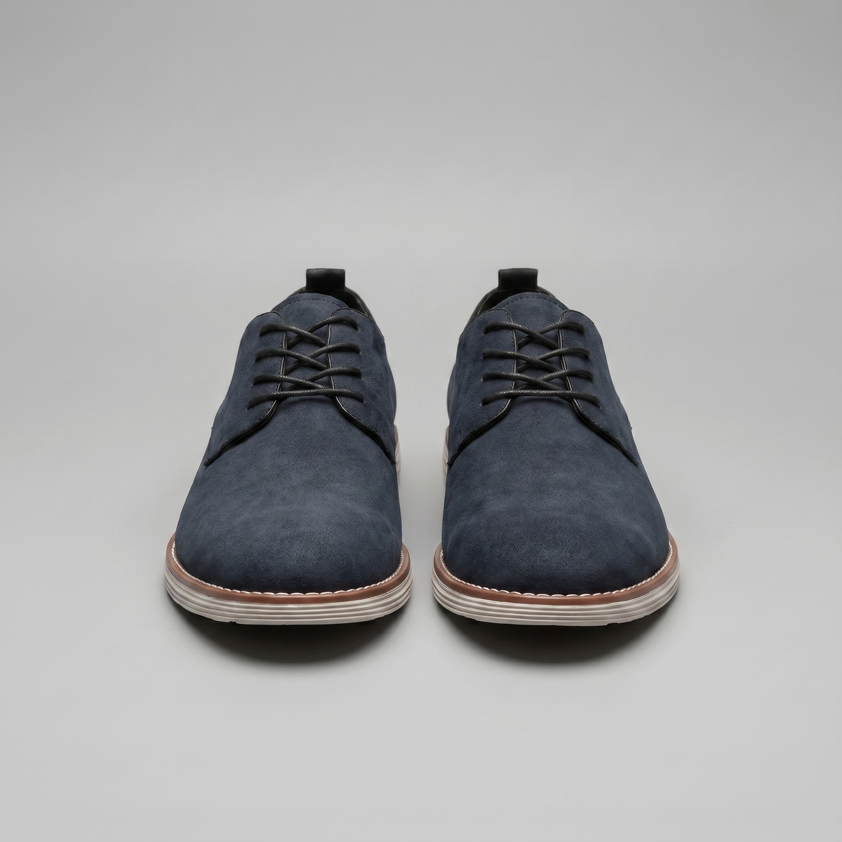 Scarpe Derby Uomo Effetto Camoscio Stringate Cammello