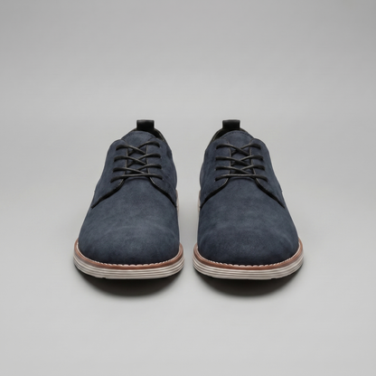 Scarpe Derby Uomo Effetto Camoscio Stringate Cammello