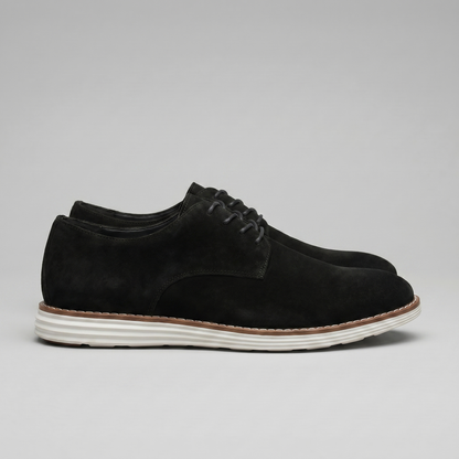 Scarpe Derby Uomo Effetto Camoscio Stringate Cammello