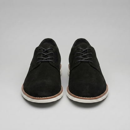 Scarpe Derby Uomo Effetto Camoscio Stringate Cammello