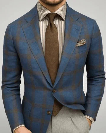 Blazer Uomo Sartoriale con Spalle Imbottite