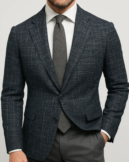 Blazer Uomo Sartoriale con Spalle Imbottite