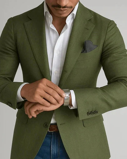 Blazer Uomo Sartoriale con Spalle Imbottite