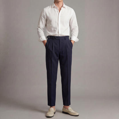 Pantaloni Uomo Eleganti Taglio Sartoriale Classici
