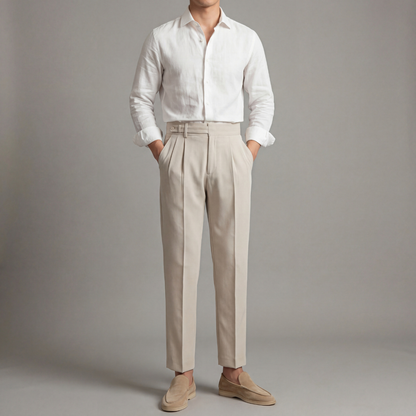 Pantaloni Uomo Eleganti Taglio Sartoriale Classici
