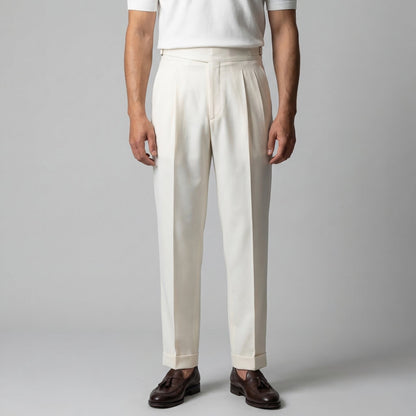 Pantaloni Uomo Sartoriali con Pince Gamba Dritta