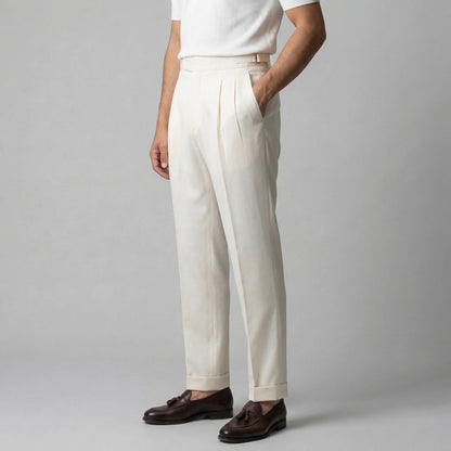Pantaloni Uomo Sartoriali con Pince Gamba Dritta