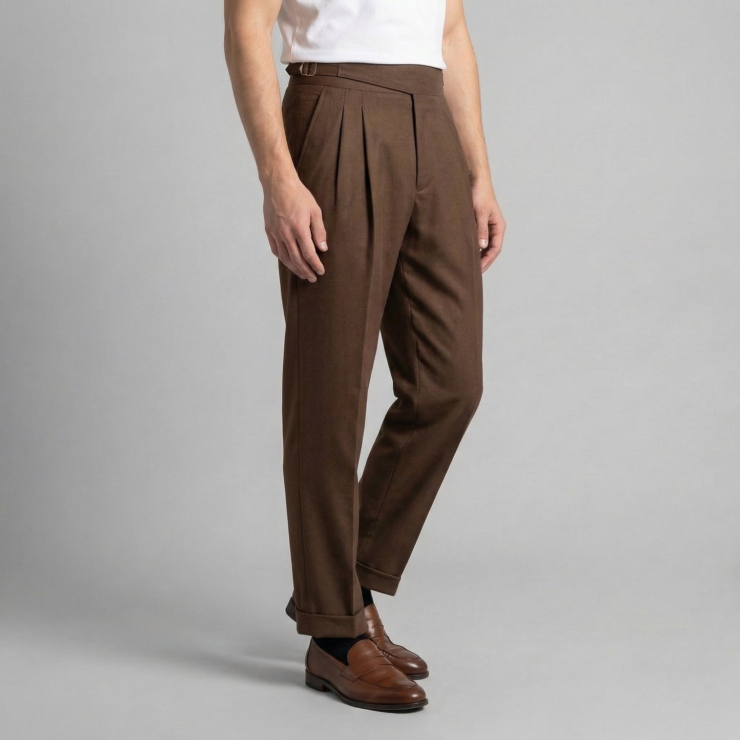 Pantaloni Uomo Sartoriali con Pince Gamba Dritta