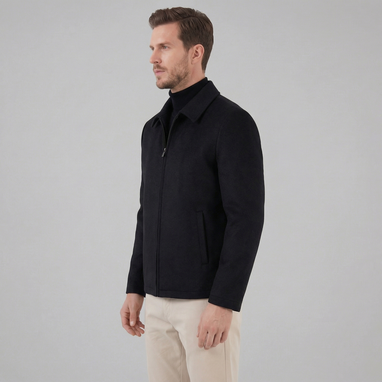 Giacca Uomo in Misto Lana con Zip