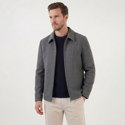 Giacca Uomo in Misto Lana con Zip