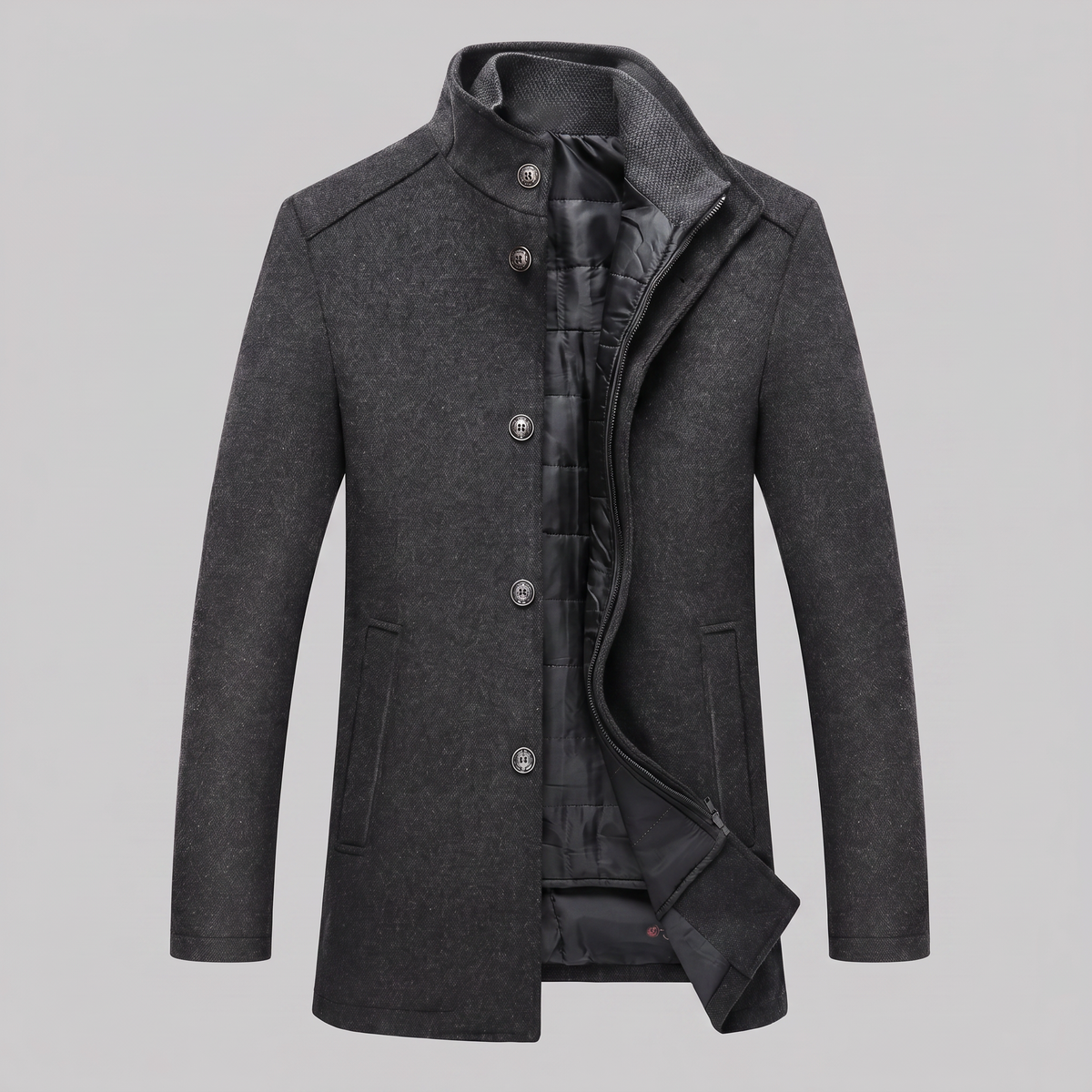 Cappotto Uomo con Gilet Trapuntato Staccabile