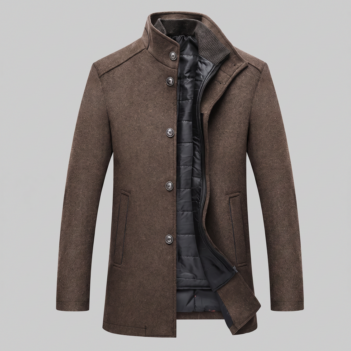 Cappotto Uomo con Gilet Trapuntato Staccabile