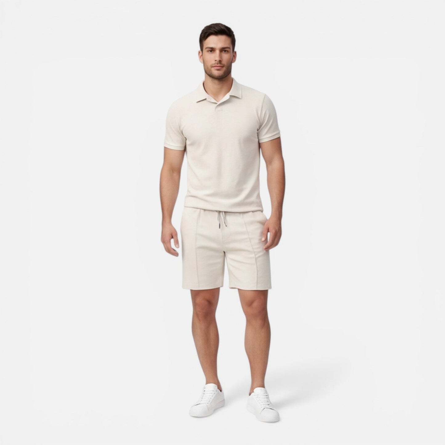 Completo Uomo Polo e Shorts Estivo Slim Fit Cotone