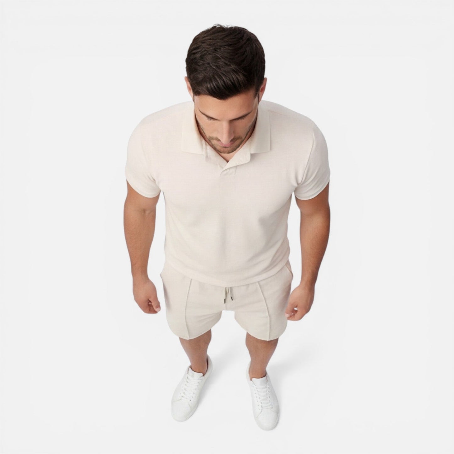 Completo Uomo Polo e Shorts Estivo Slim Fit Cotone