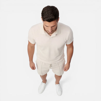 Completo Uomo Polo e Shorts Estivo Slim Fit Cotone