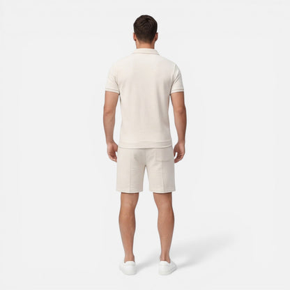 Completo Uomo Polo e Shorts Estivo Slim Fit Cotone