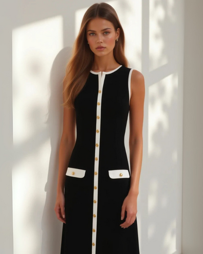 Abito Midi Donna in Maglia Senza Maniche