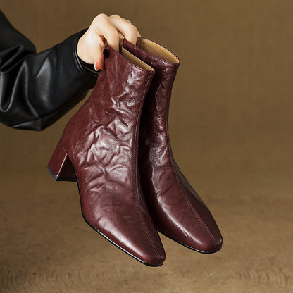 Celeste | Stivaletti Donna in Pelle Autentica con Tacco Medio