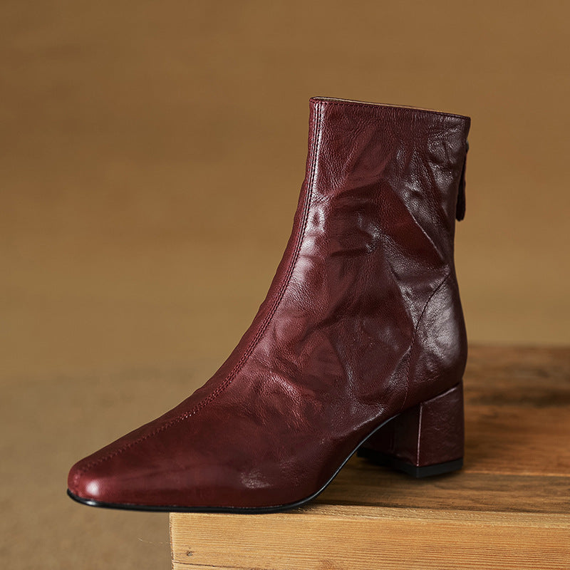 Celeste | Stivaletti Donna in Pelle Autentica con Tacco Medio