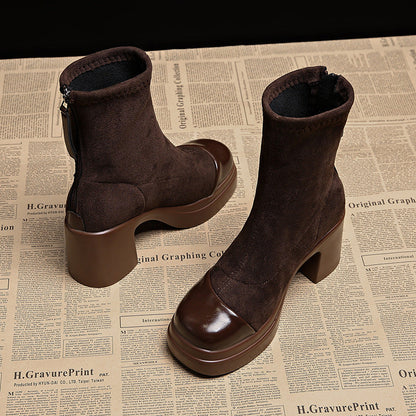 Eva | Stivali Donna in Camoscio Premium con Punta Tonda