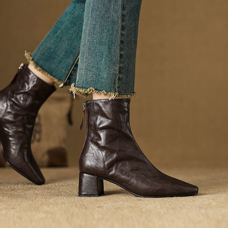 Celeste | Stivaletti Donna in Pelle Autentica con Tacco Medio