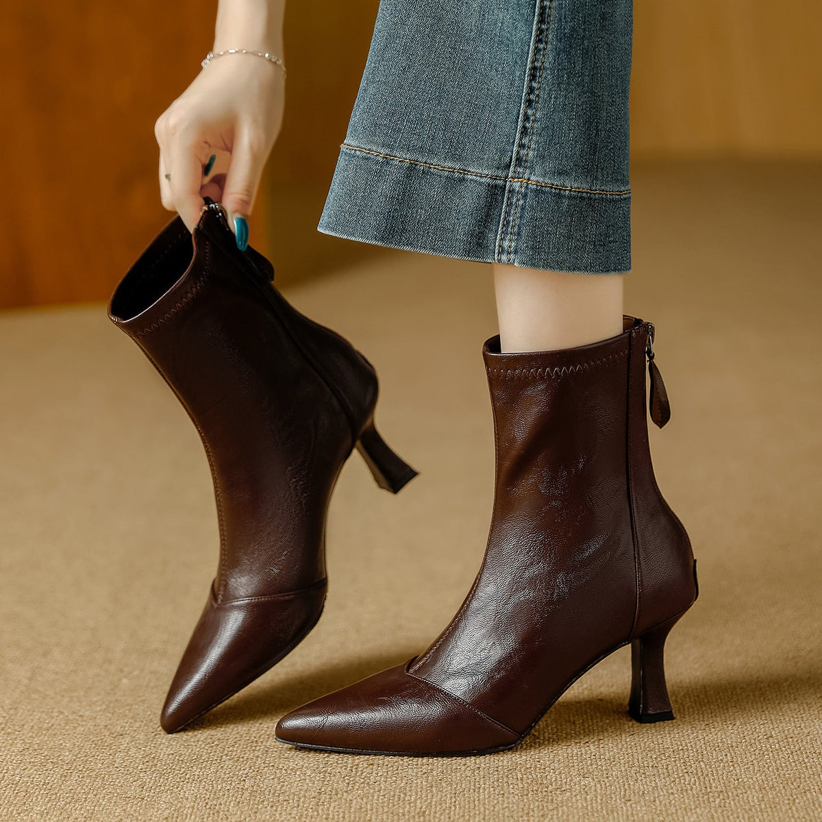 Rachele | Stivali Donna in Pelle Premium con Suola Alta