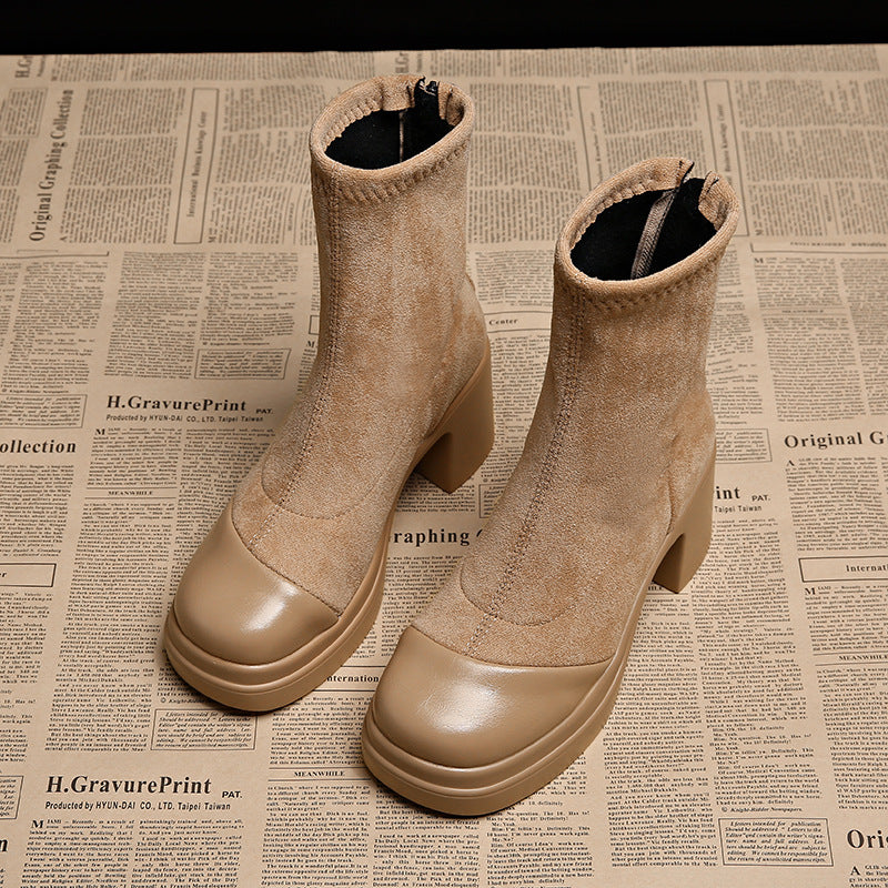 Eva | Stivali Donna in Camoscio Premium con Punta Tonda