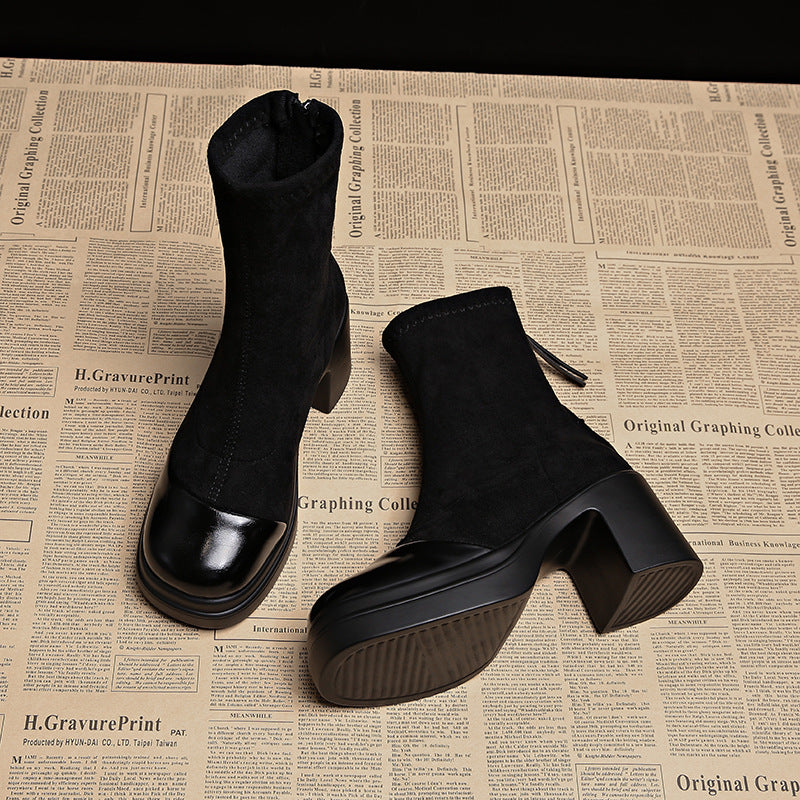 Eva | Stivali Donna in Camoscio Premium con Punta Tonda