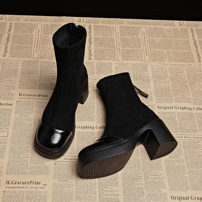 Eva | Stivali Donna in Camoscio Premium con Punta Tonda