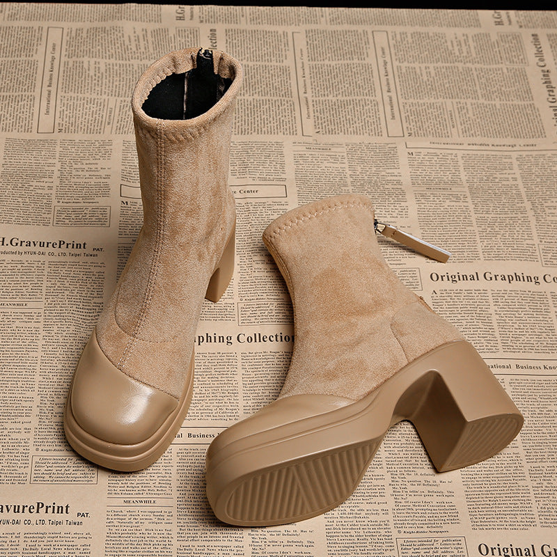 Eva | Stivali Donna in Camoscio Premium con Punta Tonda