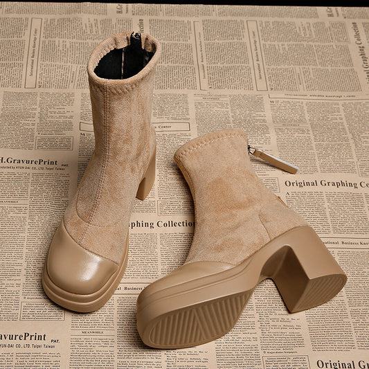 Eva | Stivali Donna in Camoscio Premium con Punta Tonda