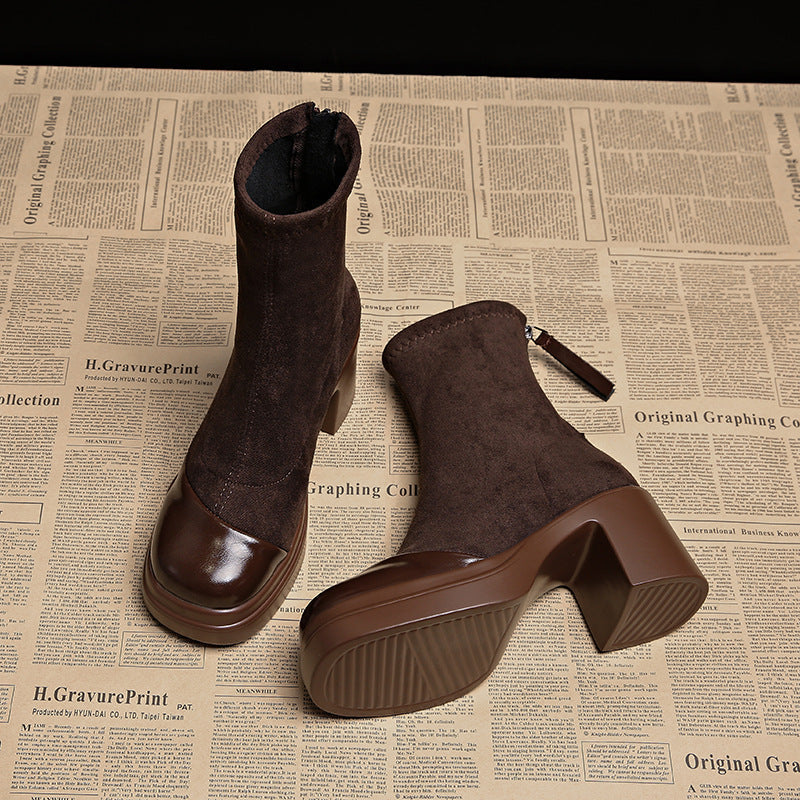 Eva | Stivali Donna in Camoscio Premium con Punta Tonda