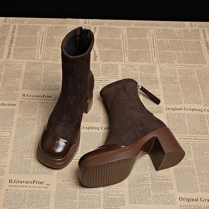 Eva | Stivali Donna in Camoscio Premium con Punta Tonda