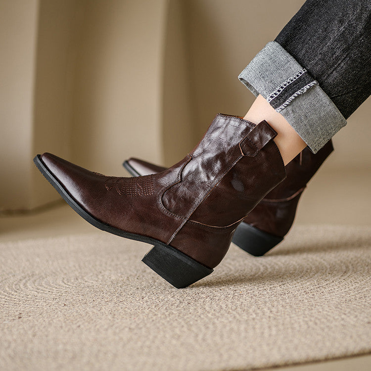 Nerina | Stivali Donna in Pelle Autentica Stile Western