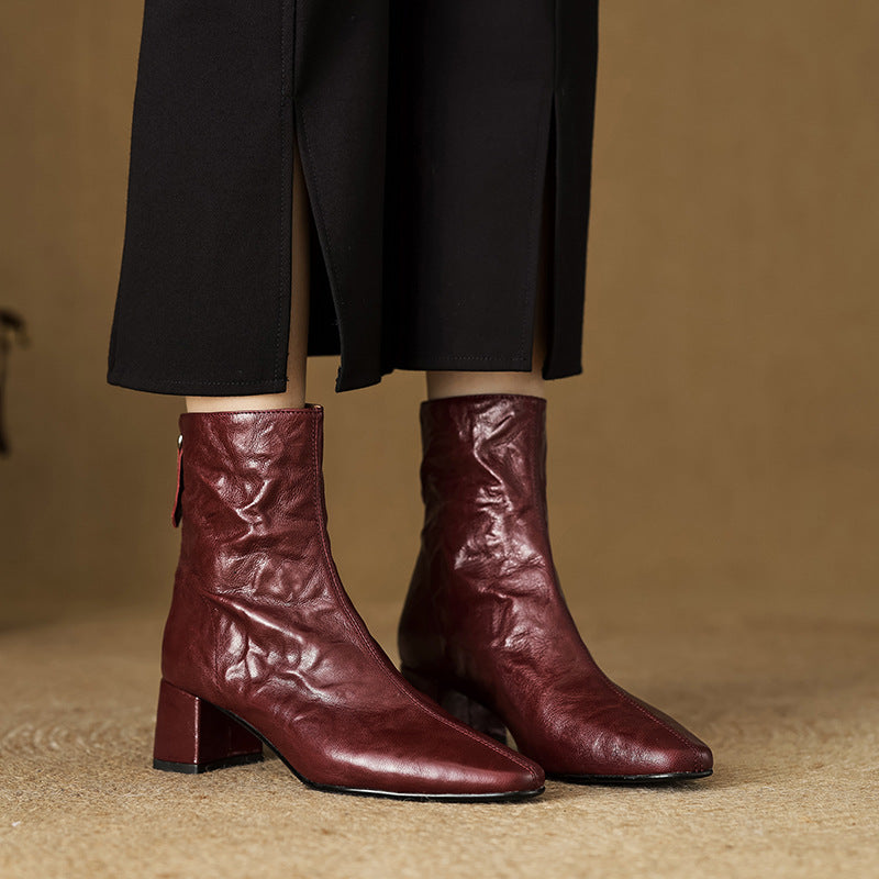 Celeste | Stivaletti Donna in Pelle Autentica con Tacco Medio