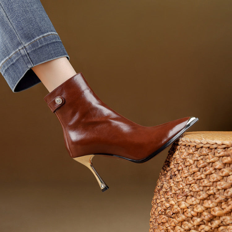 Stella | Stivaletti Donna in Pelle Autentica con Fibbia