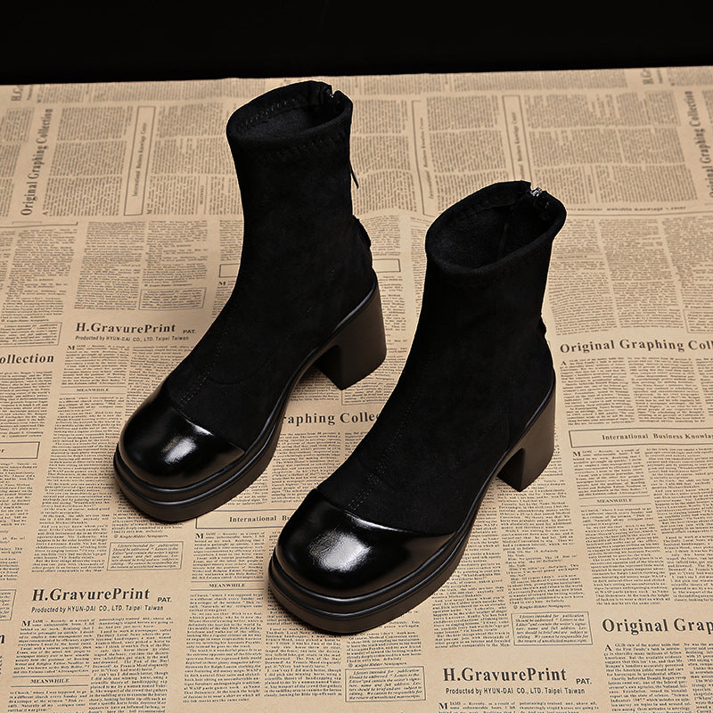 Eva | Stivali Donna in Camoscio Premium con Punta Tonda