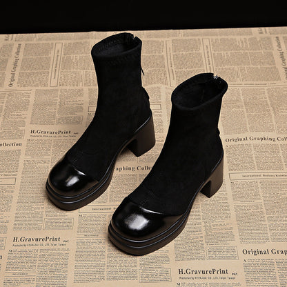Eva | Stivali Donna in Camoscio Premium con Punta Tonda