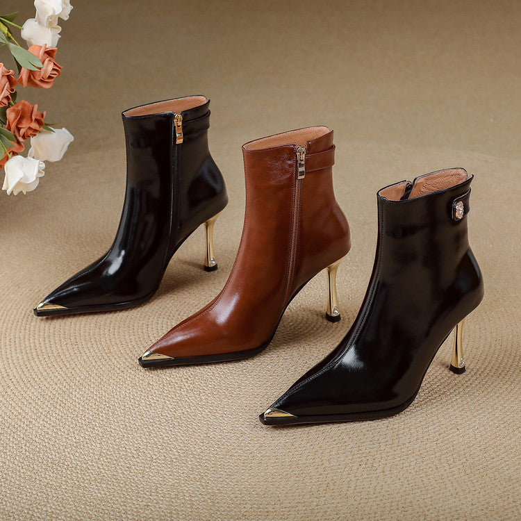 Stella | Stivaletti Donna in Pelle Autentica con Fibbia