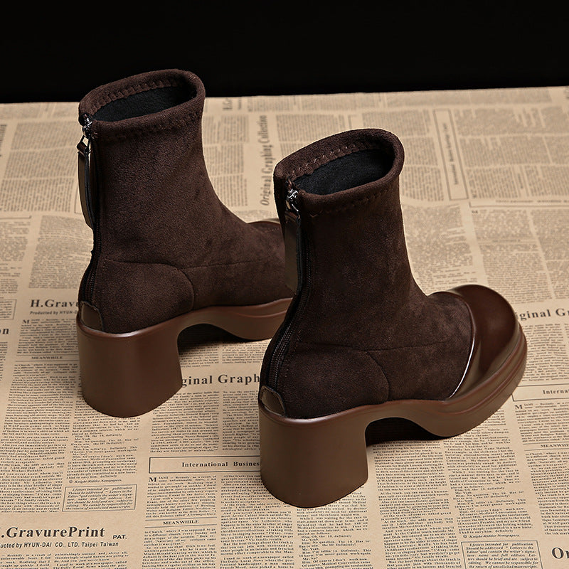 Eva | Stivali Donna in Camoscio Premium con Punta Tonda