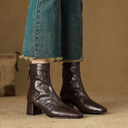 Celeste | Stivaletti Donna in Pelle Autentica con Tacco Medio